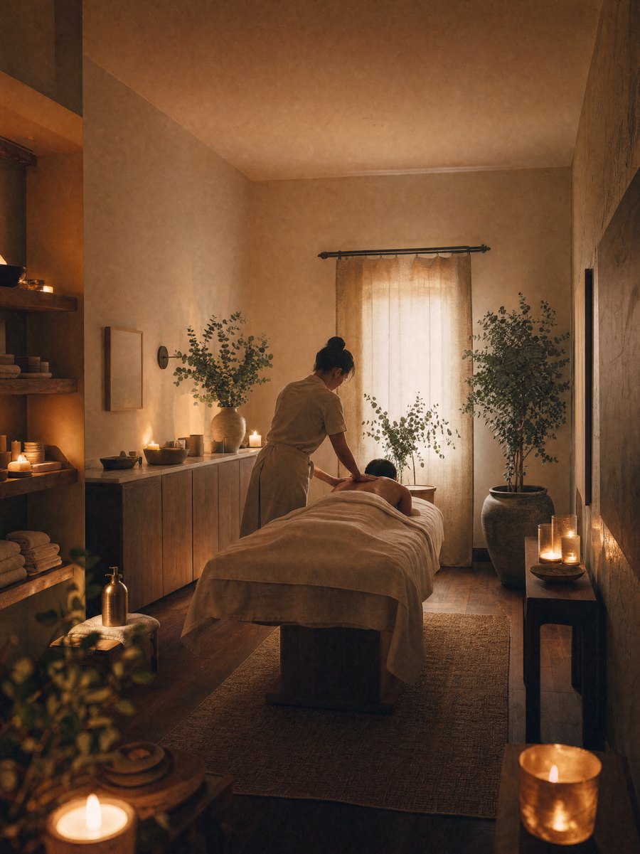 Parenthèse Eucalyptus — massage du dos en cabine